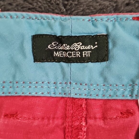 Eddie Bauer Cotton Ripstop Hiking Shorts Red Pink Plus Size 14 - Picture 3 of 9